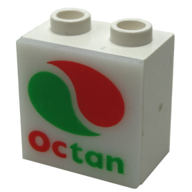 white electric light 1 1 8 x 2 x 1 2 3 cabinet with lamp holes sign back with milky white electric light 2 x 2 clip-on plate with octan logo pattern 2383 2384pb03