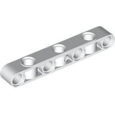 white technic liftarm modified perpendicular holes thick 1 x 7