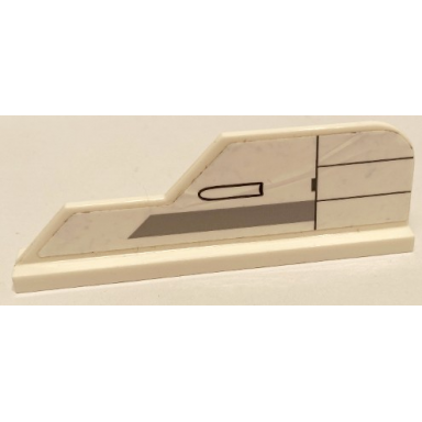white tail 8 x 1 with stepped fin with light bluish gray thick stripe and black lines and missile launcher pattern sticker - set 75175