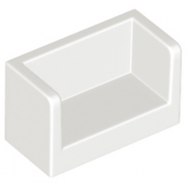 white panel 1 x 2 x 1 with rounded corners and 2 sides