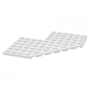 white wedge plate 10 x 10 with 4 x 4 cutout and cut corner