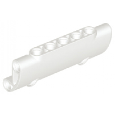 white technic panel curved 7 x 3 with 2 pin holes through panel surface