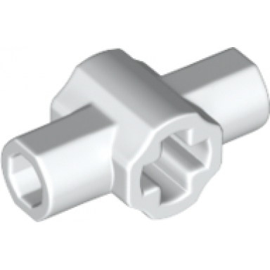 white technic axle connector hub with two bar holders perpendicular lightsaber hilt