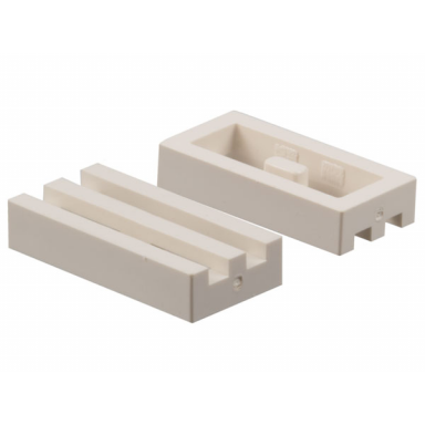 white tile modified 1 x 2 grille without bottom groove