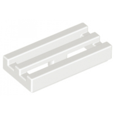 white tile modified 1 x 2 grille with bottom groove