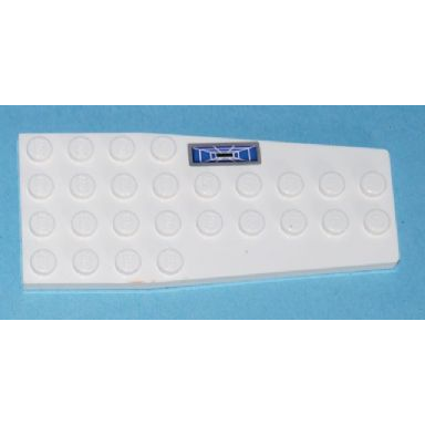 white wedge plate 4 x 9 without stud notches with blue target screen pattern model left side sticker - set 7676