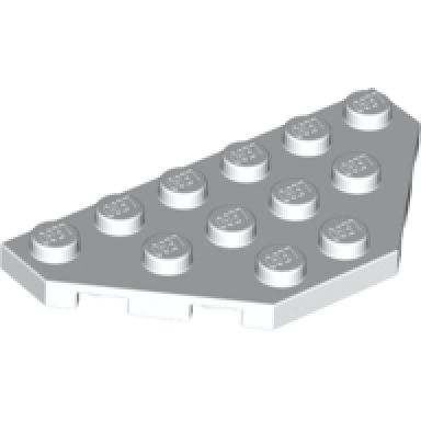 white wedge plate 3 x 6 cut corners