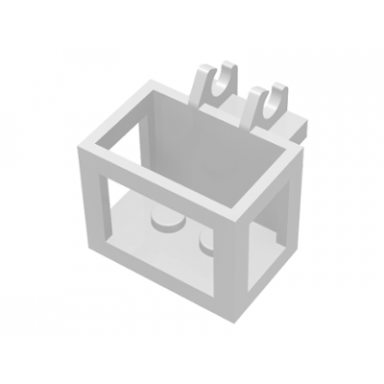 white crane bucket lift basket 2 x 3 x 2 with non-locking hinge fingers
