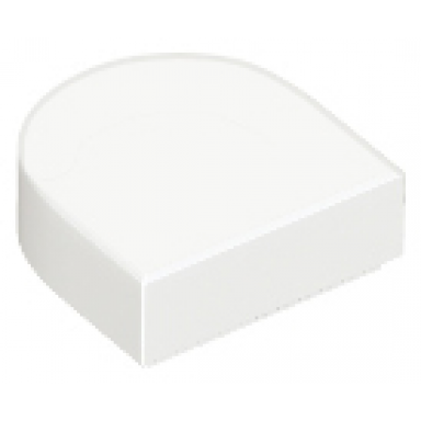 white tile round 1 x 1 half circle extended