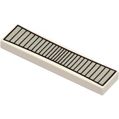 white tile 1 x 4 with radar pattern