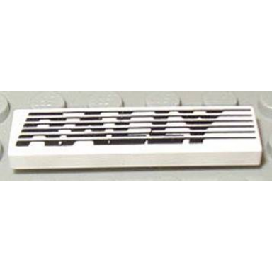 white tile 1 x 4 with rally and streaks pattern