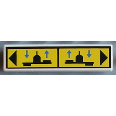 white tile 1 x 4 with flaps up down for left right pattern sticker - set 8480