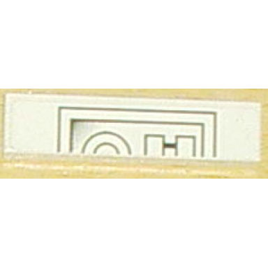 white tile 1 x 4 with dark gray half circles and rectangles top half pattern sticker - set 8008