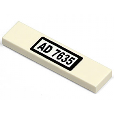 white tile 1 x 4 with ad 7635 pattern sticker - set 7635
