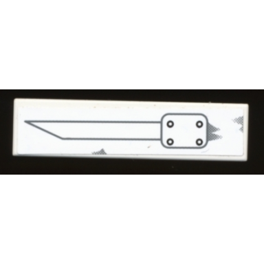 white tile 1 x 4 with a-wing pattern model left side sticker - set 6207