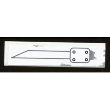 white tile 1 x 4 with a-wing pattern model right side sticker - set 6207