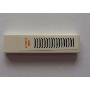 white tile 1 x 4 with air lock and vent grille pattern sticker - set 7647