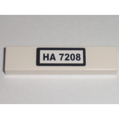 white tile 1 x 4 with black ha 7208 pattern sticker - set 7208
