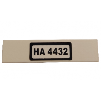 white tile 1 x 4 with ha 4432 on white background pattern sticker - set 4432