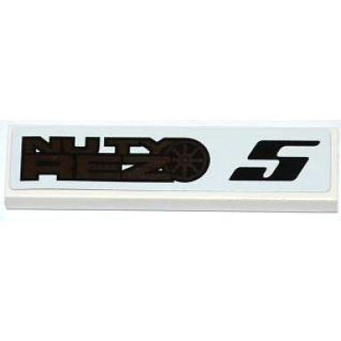 white tile 1 x 4 with nuty rez and black number 5 pattern model left side sticker - set 8149