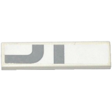 white tile 1 x 4 with curved and straight light bluish gray stripes pattern model right side sticker - set 75912