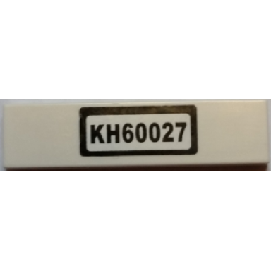 white tile 1 x 4 with kh60027 pattern sticker - set 60027