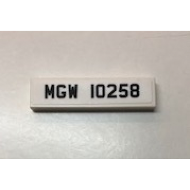 white tile 1 x 4 with black mgw 10258 pattern sticker - set 10258