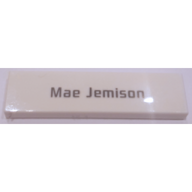 white tile 1 x 4 with black mae jemison pattern
