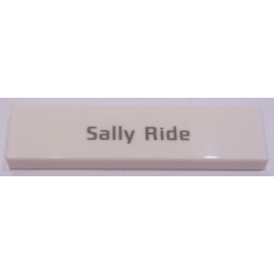 white tile 1 x 4 with black sally ride pattern