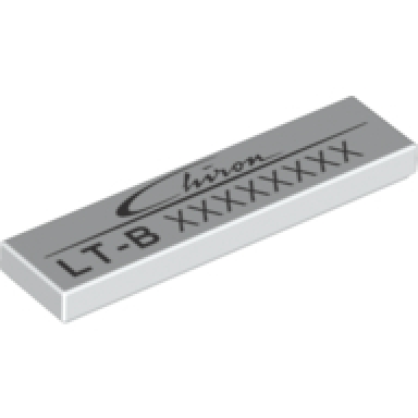 white tile 1 x 4 with chiron lt-b and variable code pattern