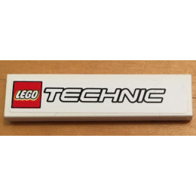 white tile 1 x 4 with lego technic logo pattern sticker - set 8071
