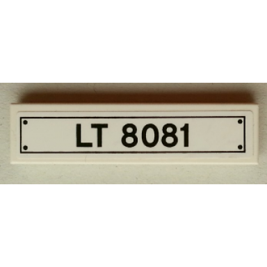white tile 1 x 4 with black lt 8081 and 4 rivets pattern sticker - set 8081