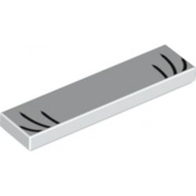 white tile 1 x 4 with black eyelashes pattern