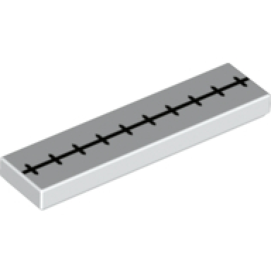 white tile 1 x 4 with center stitches pattern brickheadz jack skellington mouth