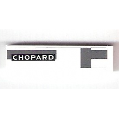 white tile 1 x 4 with chopard and dark bluish gray markings pattern model left side sticker - set 75876
