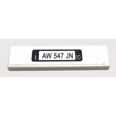 white tile 1 x 4 with aw 547 jn on white background pattern sticker - set 8185