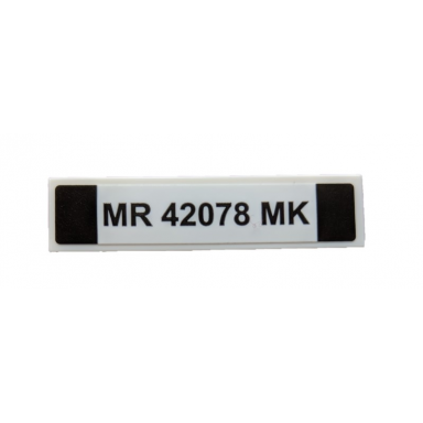 white tile 1 x 4 with black mr 42078 mk pattern sticker - set 42078
