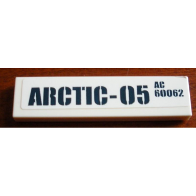 white tile 1 x 4 with arctic-05 ac 60062 pattern sticker - set 60062
