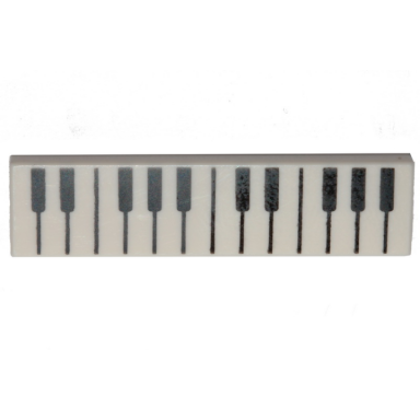 white tile 1 x 4 with black and white piano keys pattern