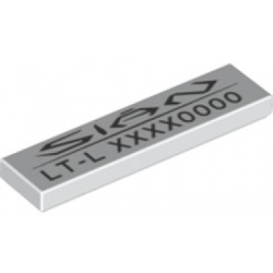 white tile 1 x 4 with sian lt-l and variable code pattern