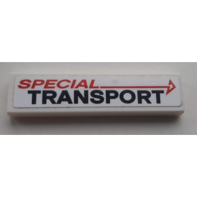 white tile 1 x 4 with special transport pattern sticker - set 60183