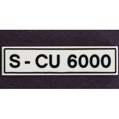 white tile 1 x 4 with black s - cu 6000 pattern