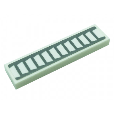 white tile 1 x 4 with air vents on light bluish gray background pattern sticker - set 75551