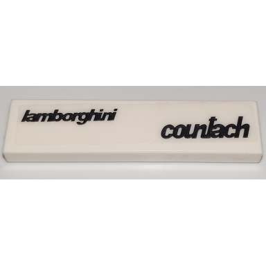 white tile 1 x 4 with black lamborghini and countach pattern sticker - set 76908
