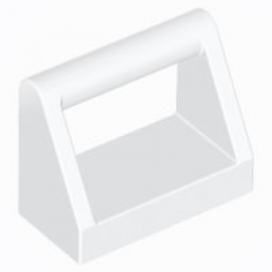 white tile modified 1 x 2 with bar handle