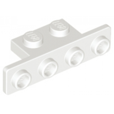 white bracket 1 x 2 - 1 x 4 with rounded corners