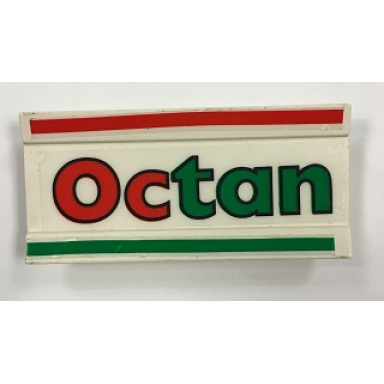 white vehicle spoiler plow blade 6 x 3 with hinge with red and green stripes and octan pattern stickers - set 6648-1