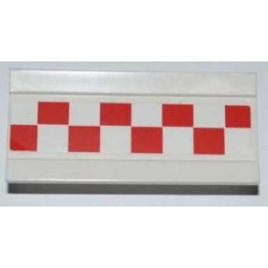 white vehicle spoiler plow blade 6 x 3 with hinge with red and white checkered pattern sticker - set 3181