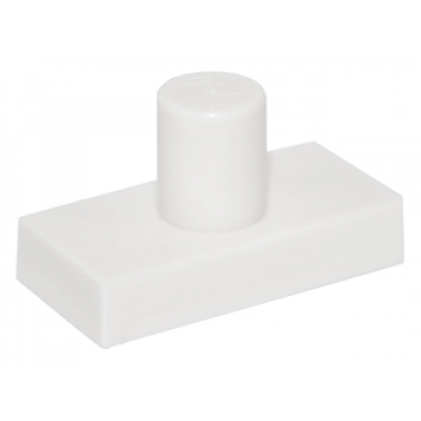 white tile modified 1 x 2 with minifigure head post