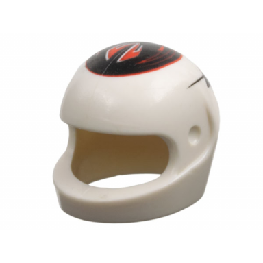 white minifigure headgear helmet motorcycle standard with ferrari k raikkonen pattern